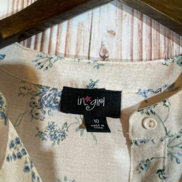 I.N Girl Floral Short Romper Size 10 100% Polyester EUC - Picture 4 of 6